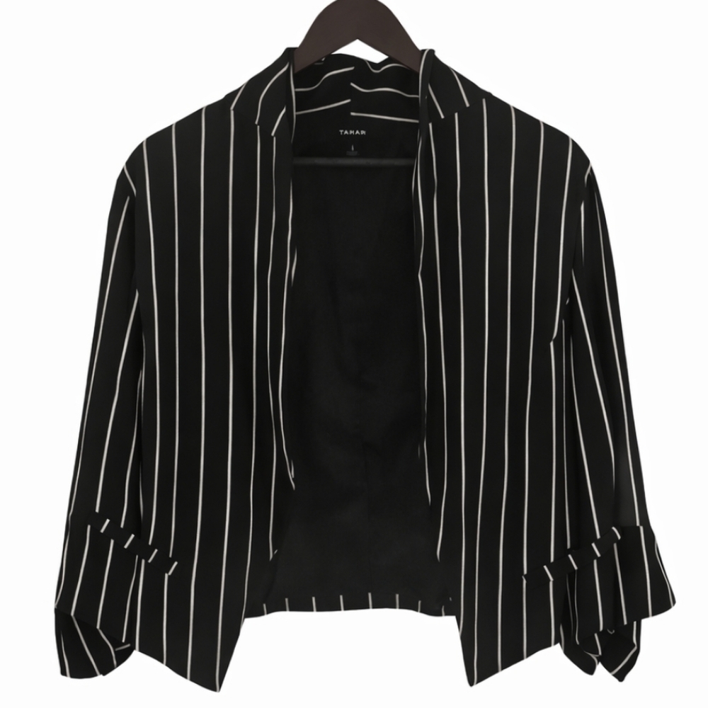 Torrid Black Gold Striped Open Cardigan Sz 1 (1X)
